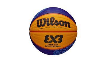 М'ячіWilson FIBA Official Paris 2024 3x3 Streetball Game Basketball Yellow and Navy Blue(WZ1011502XB6F) WZ1011502XB6F фото